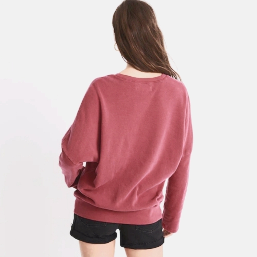 Madewell Rivet & Thread HTF Sweatshirt Garnet Cotton Relaxed Fit XXS Made In USA - Picture 6 of 13